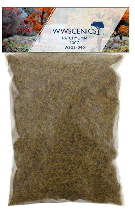 WSG2-040 WWS 2mm Patchy Static Grass Refill - 100g