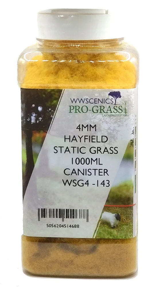 WSG4-143 WWS 4mm Hayfield Static Grass - 1000ml Canister